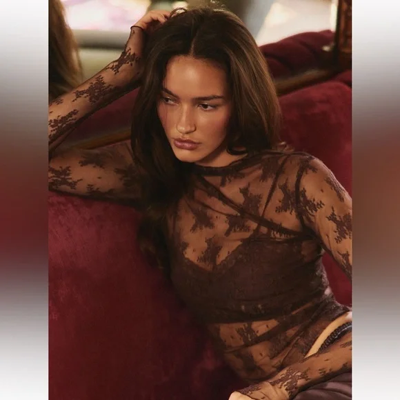 Free people Lady Lux Layering Top in Mochaccino - Picture 2 of 3